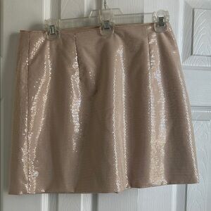 A New Day Sparkling Beige Mini Skirt